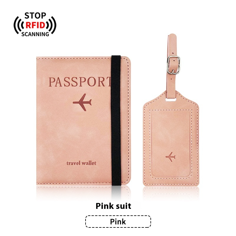 Leather Passport Holder & Luggage Tag Set PU