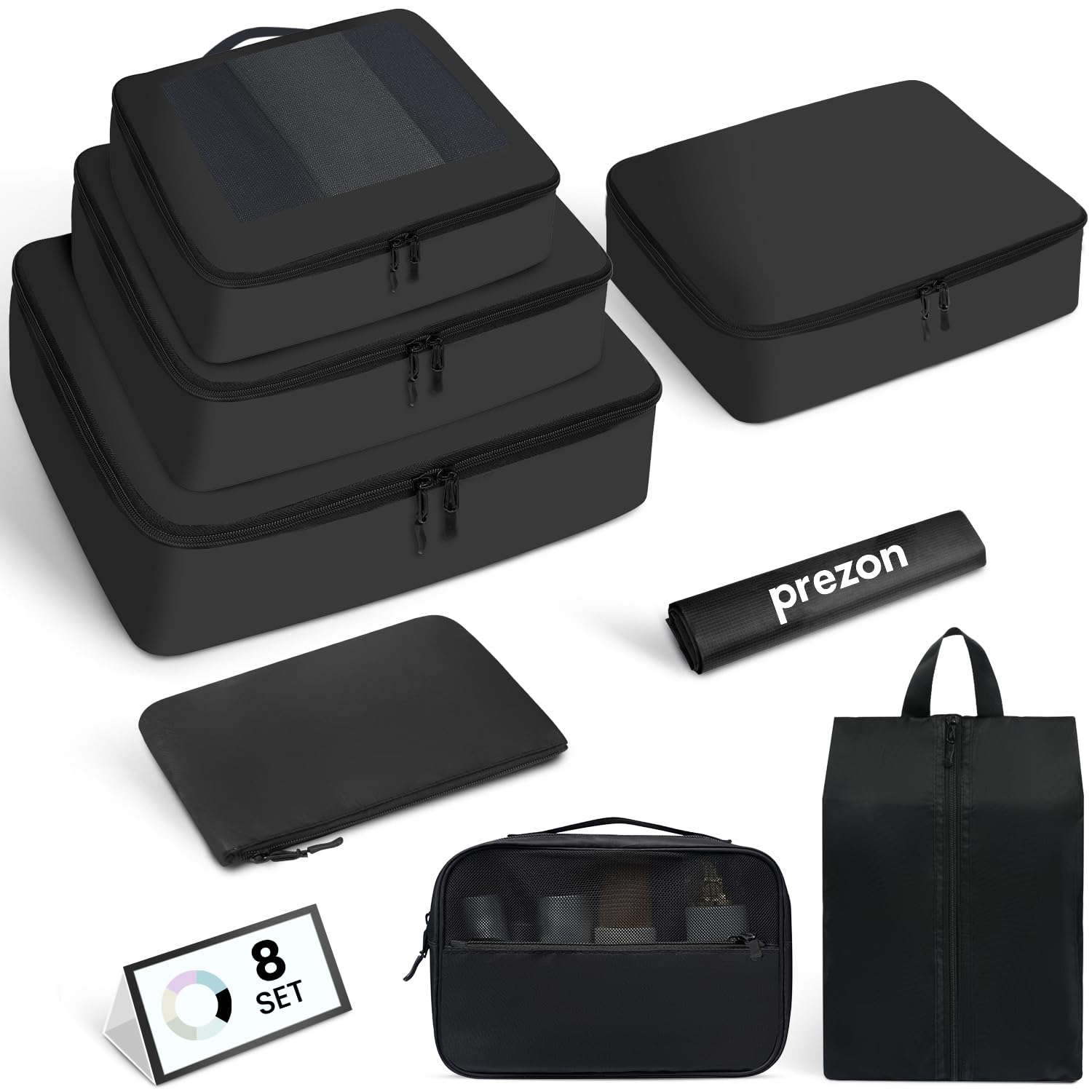 Packing Cubes for Travel | 8 Set | Durable Luggage Organizer