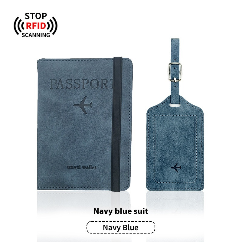 Leather Passport Holder & Luggage Tag Set PU