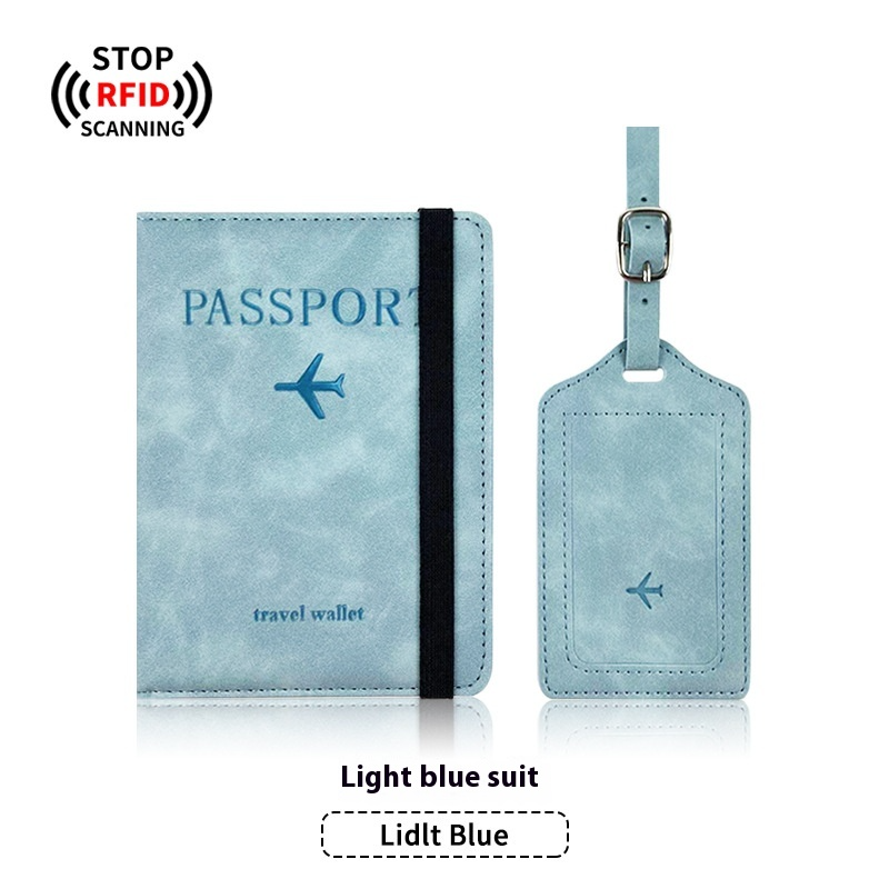 Leather Passport Holder & Luggage Tag Set PU