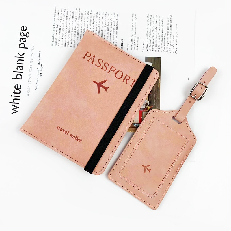 Leather Passport Holder & Luggage Tag Set PU